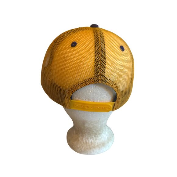 Zekes B-B-Que Trucker Hat Snapback Adjustable Mesh Cap Navy Gold - Picture 3 of 5